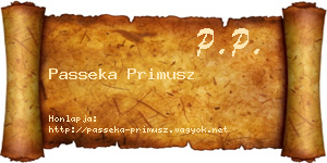 Passeka Primusz névjegykártya
